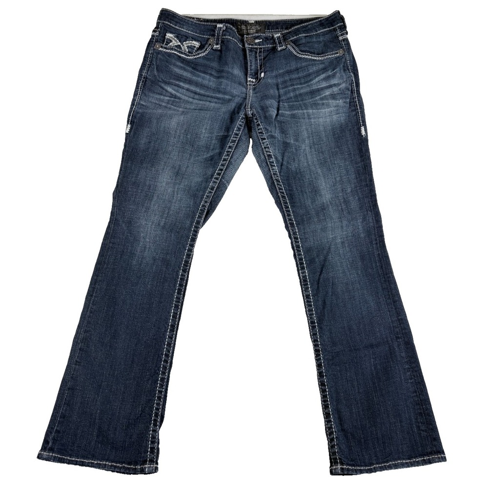 Buckle Big Star Vintage Maddie Bootcut Jeans Womens 31 Blue Denim Logo Curvy Fit